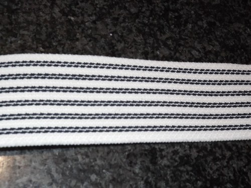 LOTTO LAVORO SGOMBERO 11/2" 43mm LARGHEZZA 2m70cm LUNGHE STRISCE BIANCHE E NERE ELASTICO PIATTO - Foto 3 di 3