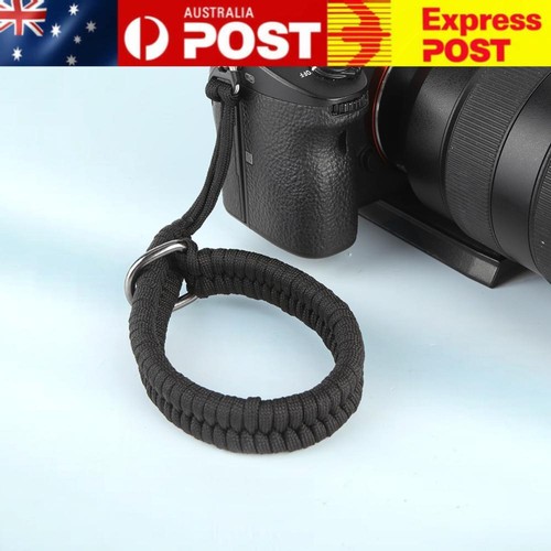 Handmade Woven Camera Wrist Strap Ouick Release for DSLR Mirrorless (Black) AU