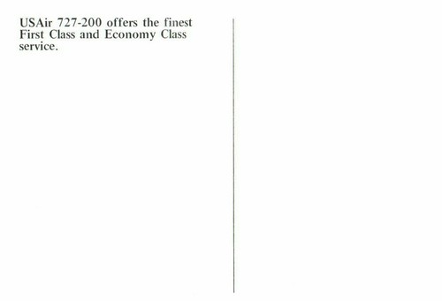 USAir 727 200 Offers the Finest First & Economy Service Airplane Postcard - Imagen 2 de 2