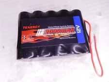 Tenergy 12V 2000mAh NiMH Battery Bare Leads DIY Rechargeable RC Battery (S12)