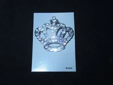 Rhinestone Crown Brooch Pin Society Queen Red Hat Ladies Silver Tone NWT