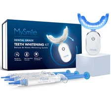 MySmile Teeth Whitening Kit with 28-LED Powerful Light Tray Non Sensitive Gel