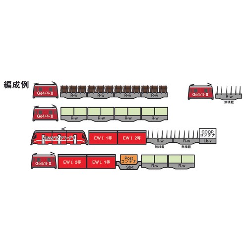 Kato 10-1892 - RhB Rhätische Bahn Rw Flatcar (with Containers) (4-Cars) - Spur N - Bild 7 von 7