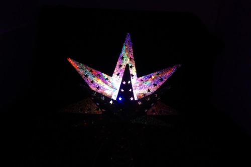 Metal Star Tree Topper w/Rotating Multi-Color LED Lights 10" Wide - Picture 4 of 7