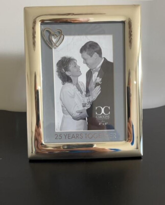 CAROLINE 4 x 6'' PICTURE FRAME -- 25 YEARS TOGETHER WEDDING ANNIVERSARY FRAME