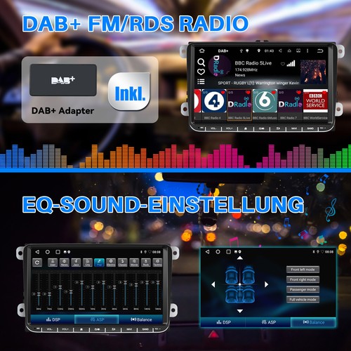 DAB+ Für VW GOLF 5 6 EOS Tiguan Polo Touran Android 14 GPS NAV Carplay Autoradio - Bild 11 von 15