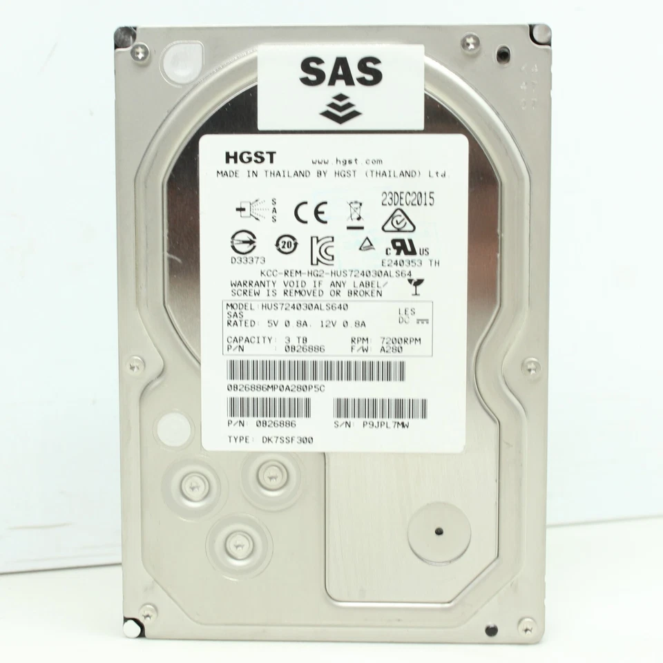 HGST UltraStar 0B26886 3TB 512E 3.5" 7200 RPM HUS724030ALS640 SAS 2 64MB - Image 2 of 4