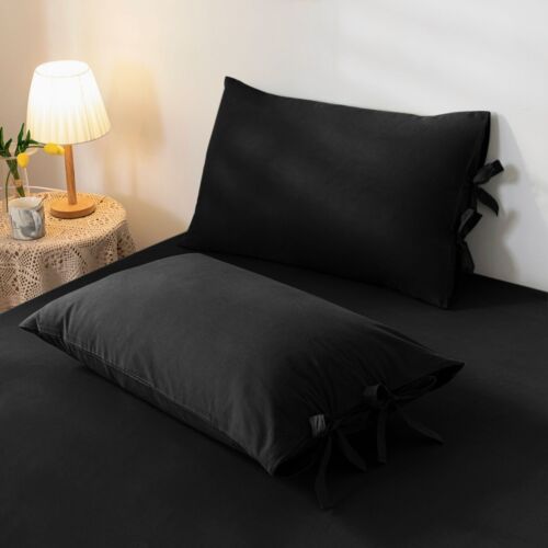 Duvet Cover Microfiber Quilt w/Bowknot Bow Tie Bedding Set Single Double King - Picture 15 of 37