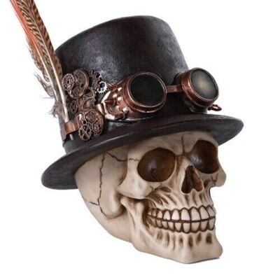 PT Pacific Trading Steampunk Skull with Hat Decoration