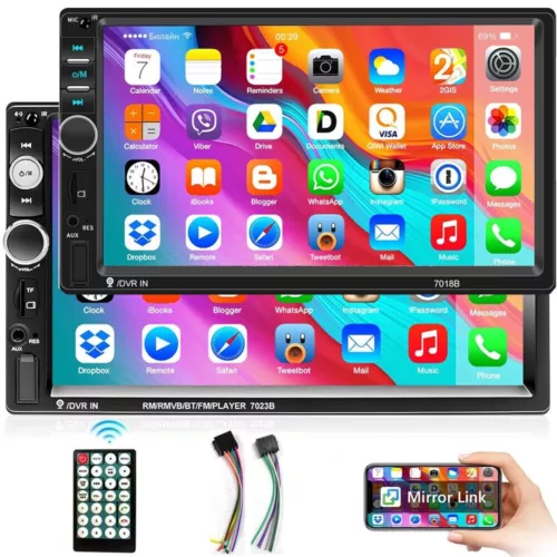 7" Double 2 Din Car Stereo Radio Bluetooth USB AUX IN TF IOS/Android MP5 Player