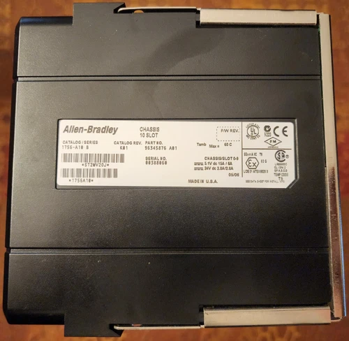 Allen-Bradley 1756-A10/B 10 Slot Chassis with 1756-PA72/B AC Power Supply