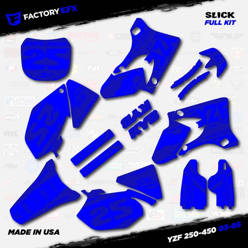 Code Blue Slick Racing Graphic Kit fits Yamaha YZ250F YZ450F 03-05 YZF 250 450 - Picture 5 of 5