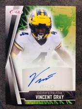 2022 Sage Hit Vincent Gray Rookie RC Auto Autograph Black Card Rare . rookie card picture