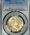 1948-D Franklin Half  Dollar, PCGS MS 65FBL, Toned