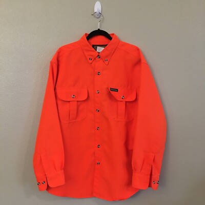 Remington Shirt Mens XL Orange Utility High Visibility Hunting