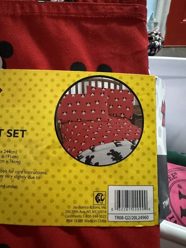 Disney Mickey Mouse Twin Sheet Set - Cotton Rich Ultra Soft - 3 Piece Set - Picture 3 of 5