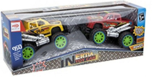 BIG WHEELS CHILDS MONSTER TRUCK SET OF 2 OFF-ROAD TOY VEHICLES RED AND YELLOW - Picture 4 of 4