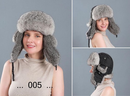 Unisex invierno conejo piel sombrero algodón alimento tela impermeable cabaña de esquí - Imagen 24 de 44