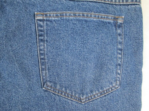 VINTAGE LL Bean Pants Mens 42 Blue Denim Jeans Fleece Lined Pockets 42X34 - Picture 10 of 16