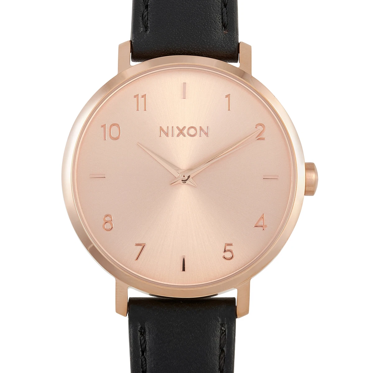 Nixon Arrow Leather 38 mm Stainless Steel Rose gold Black Watch
