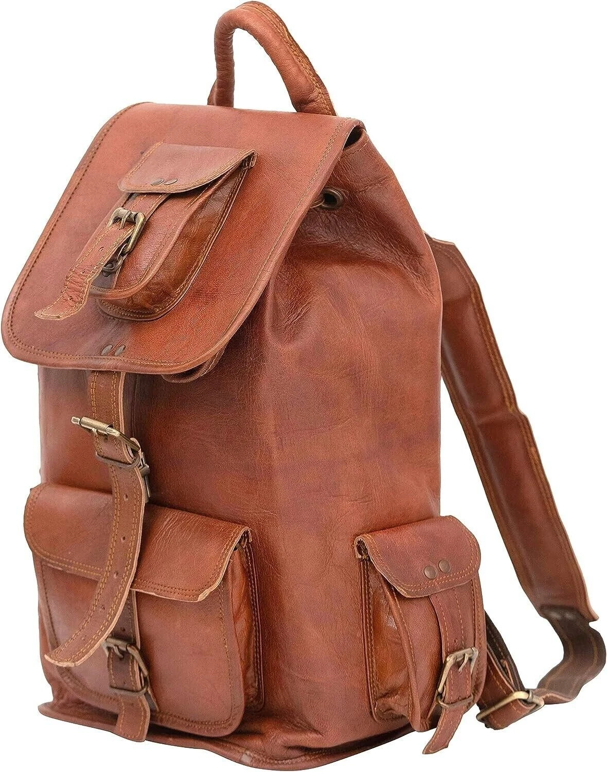 Leather Backpack Bag Vintage Genuine Rucksack Travel Classic