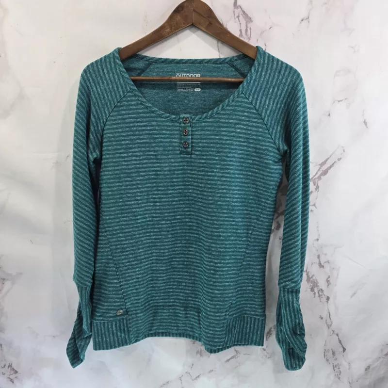 outdoor-research striped mikayla henley ruched seamless shirt