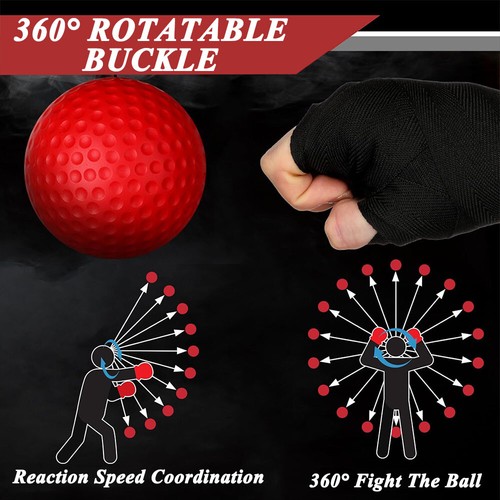 Boxe Fight Reflex Ball con Fascia per Testa per Esercizio Punch Velocità Reazione Allenamento - Foto 7 di 11