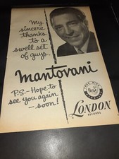 Mantovani Rare Original 1954 London Records Promo Poster Ad Framed
