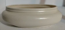 Vintage Mid Century Modern Beige Ceramic Ribbed Edge Oval Planter HAEGER USA