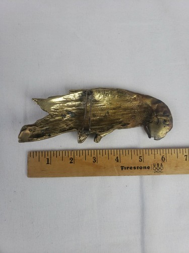 Vintage Brass Parrot Belt Buckle Macaw Rare - Picture 6 of 6