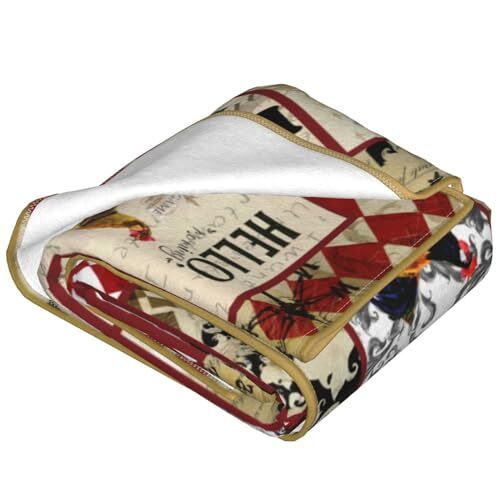 Fleece Throw Blanket Soft Flannel Plush Lightweight Warm Cozy 60"x50" Rooster - Picture 7 of 8