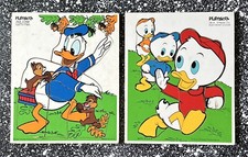 Vintage Playskool Walt Disney Puzzles Donald Duck Huey Dewey  Louie Wooden USA