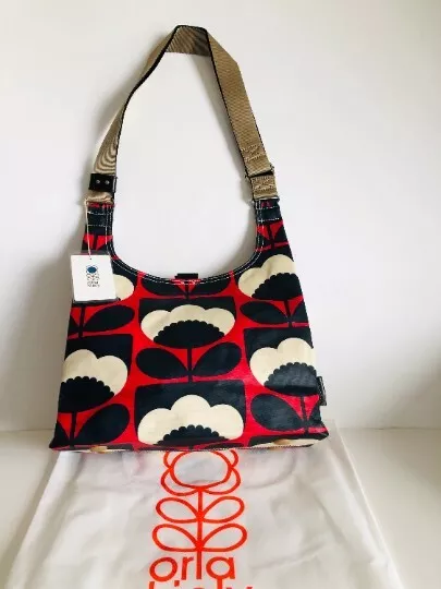 Orla Kiely Rare Red Black Mini White Spring Bloom Crossbody Sling Shoulder  Bag