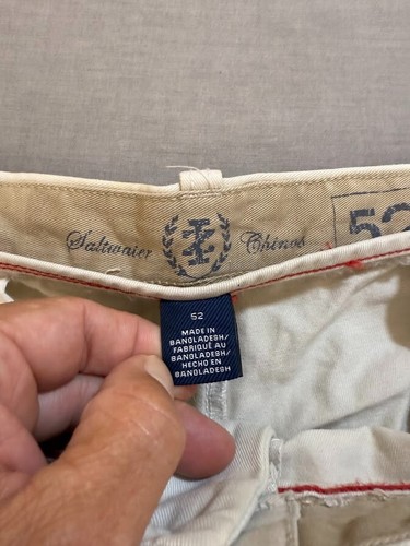 IZOD Saltwater Chino Shorts Mens 52 Beige Canvas Pocketed Belted Zip Men. - Picture 4 of 10