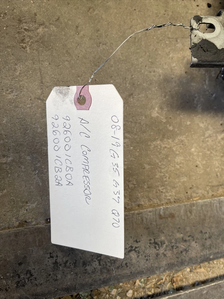 07-13 Nissan 350z/370z Infiniti G35/G37 AC Compressor VQ35HR VQ37VHR 92600-1CB0A - Image 3 of 4