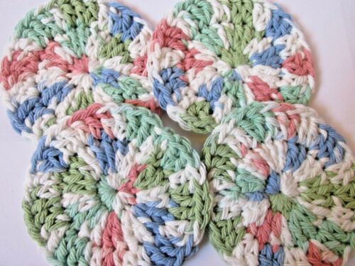 4 Scrubbi viso all'uncinetto. P&P 100% cotone OMAGGIO (gres) - Foto 11 di 12