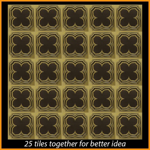 Lote de 25 piezas de azulejos de techo de PVC de latón antiguo con aspecto de hojalata 3D D1287 - Imagen 3 de 3