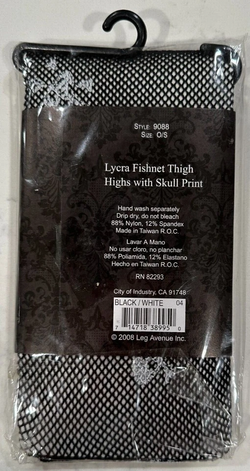 Skull Fishnet Stockings by Leg Avenue, One Size, BRAND NEW - Image 2 of 2