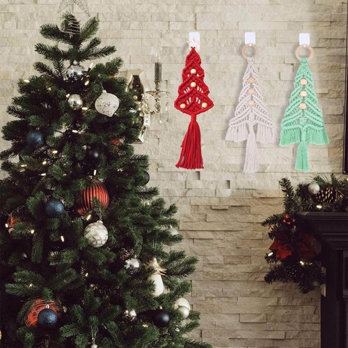 3Pcs Cotton Rope Macrame DIY Christmas Tree Christmas Tree DIY Kit - Picture 7 of 8