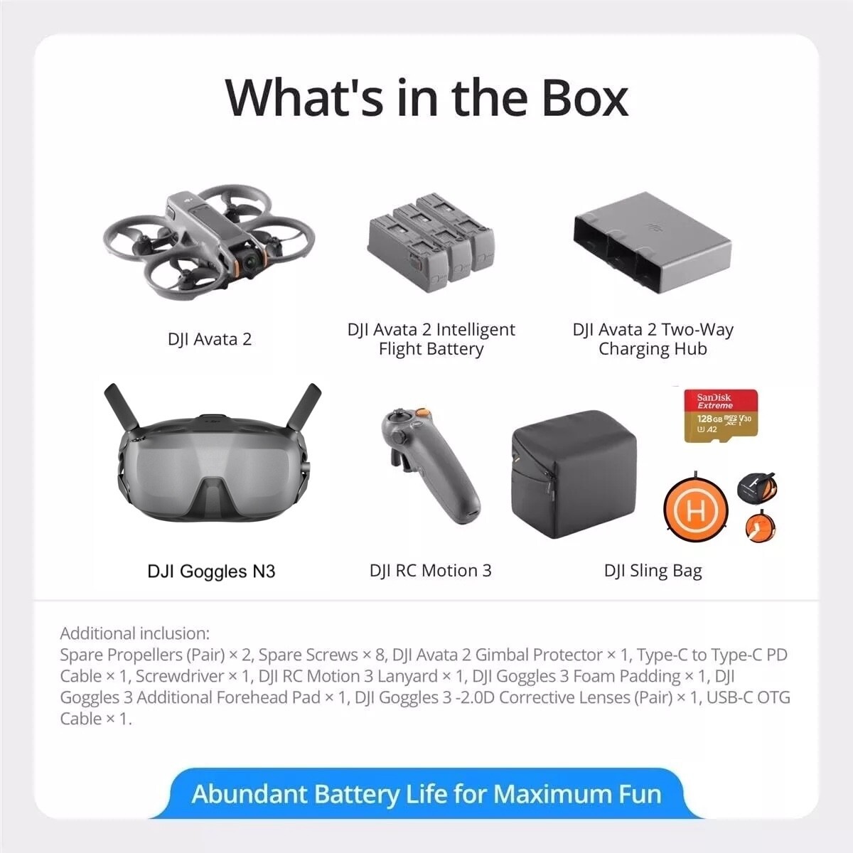 DJI Avata 2 Fly More Goggles N3 Vlogger Bundle(3 Batteries) | eBay