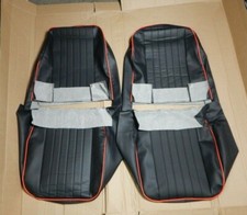 New Front Seat Covers Seat Upholstery Mg Midget 1970-79 Black W Red Trim