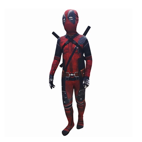 Kids Boys Deadpool Costume Superhero Cosplay Fancy Dress Party Jumpsuit Full Set - Picture 6 of 21
