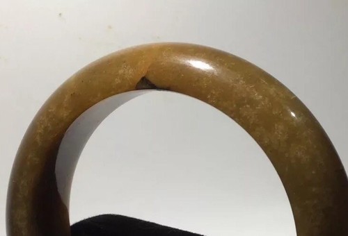 Natural Marbled Molasses Fashion JADE Bangle 7.25" Inner 85.5g - Picture 10 of 10