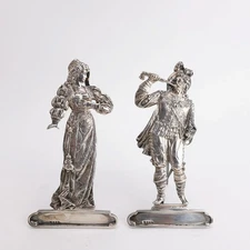Berthold Muller Hanau Sterling Silver Pair Menu Card Holders 5.72ozt No Monogram