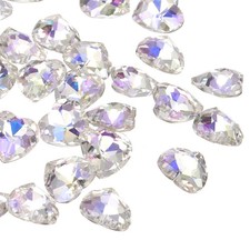 Heart Rhinestones, 12mm Pointback Glass Rhinestone, Pack of 50 Clear Purple 