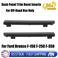 2 x Dash Panel Trim Bezel Inserts For 92-97 F-250 F-350 92-96 Bronco F-150 Black