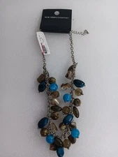 New York & Company Beaded Statement Necklace - Multicolor NWT