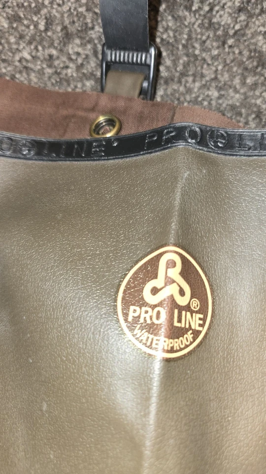 Men's Pro Line Fishing Hip Waders Green size 9, Rubber And Canvas - Image 3 of 4