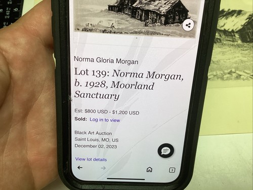 22 ART PAPER ETCHING PHOTO PRINT NORMA MORGAN MOORLAND SANCTUARY HOUSE TREE OLD - Picture 9 of 15