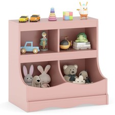 Toy Storage Organizer for Toys  Books 4-Cubby Kids Bookcase for Children's Room